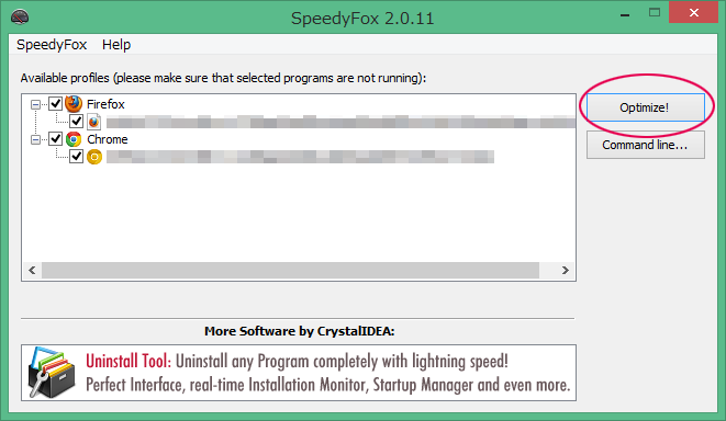 Windows版SpeedyFox
