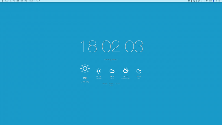 Mac デスクトップに時計や天気予報を表示できるアプリ Live Desktop コトノバ
